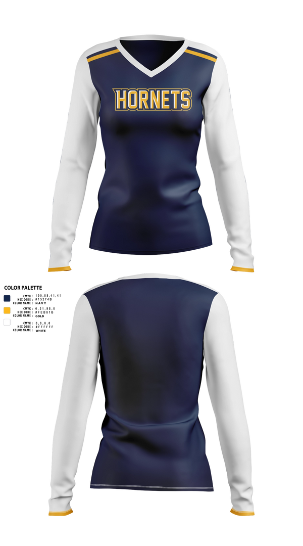 Womens Long Sleeve Vneck Shirt, Harpursville Hornets, Women's Basketball, Teamtime, Team time, sublimation, custom sports apparel, team uniforms, spirit wear, spiritwear, sports uniforms, custom shirts, team store, custom team store, fundraiser sports, apparel fundraiser