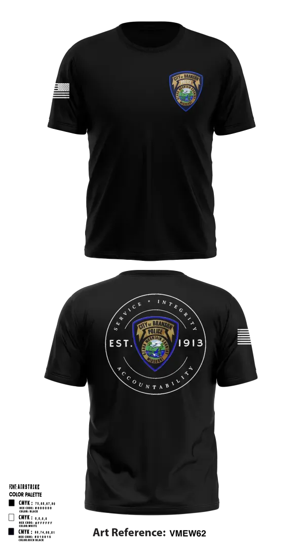 Old School Cotton Feel Shirt, Branson Police Department, Police, Teamtime, Team time, sublimation, custom sports apparel, team uniforms, spirit wear, spiritwear, sports uniforms, custom shirts, team store, custom team store, fundraiser sports, apparel fundraiser