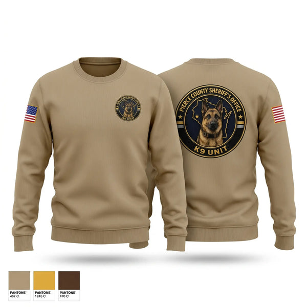 Crew Neck Sweatshirt, Pierce County Sheriff’s Office, Police, Teamtime, Team time, sublimation, custom sports apparel, team uniforms, spirit wear, spiritwear, sports uniforms, custom shirts, team store, custom team store, fundraiser sports, apparel fundraiser
