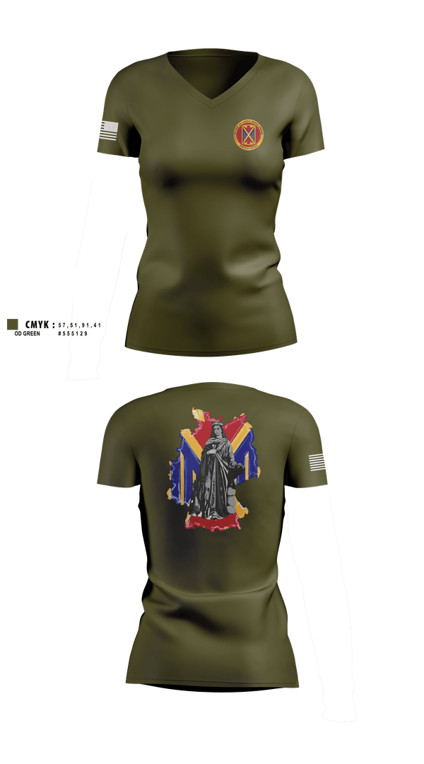 Womens Short Sleeve Vneck Shirt, 10th AAMDC, Army, Teamtime, Team time, sublimation, custom sports apparel, team uniforms, spirit wear, spiritwear, sports uniforms, custom shirts, team store, custom team store, fundraiser sports, apparel fundraiser