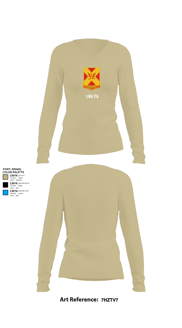 Womens Long Sleeve Vneck Shirt, 1/84 FA, , Teamtime, Team time, sublimation, custom sports apparel, team uniforms, spirit wear, spiritwear, sports uniforms, custom shirts, team store, custom team store, fundraiser sports, apparel fundraiser