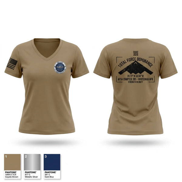 Womens Short Sleeve Vneck Shirt, AFSA CHAPTER 881, Air Force, Teamtime, Team time, sublimation, custom sports apparel, team uniforms, spirit wear, spiritwear, sports uniforms, custom shirts, team store, custom team store, fundraiser sports, apparel fundraiser