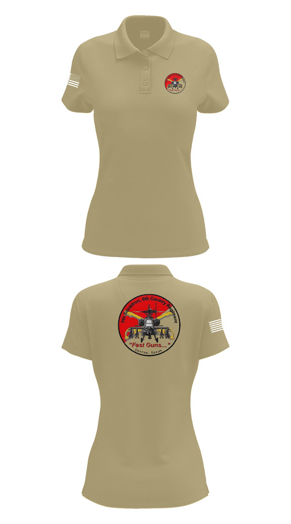 Womens Short Sleeve Performance Polo, 7th Squadron, Sixth Cavalry Regiment, , Teamtime, Team time, sublimation, custom sports apparel, team uniforms, spirit wear, spiritwear, sports uniforms, custom shirts, team store, custom team store, fundraiser sports, apparel fundraiser