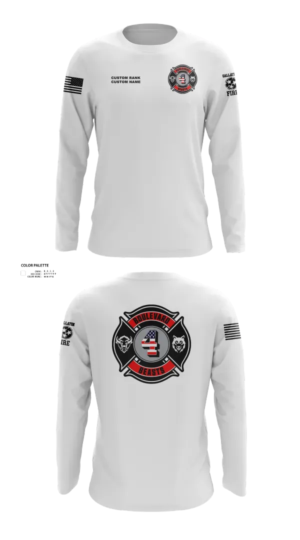 Long Sleeve Performance Shirt, Gallatin Fire Department Station 4, Fire Department, Teamtime, Team time, sublimation, custom sports apparel, team uniforms, spirit wear, spiritwear, sports uniforms, custom shirts, team store, custom team store, fundraiser sports, apparel fundraiser