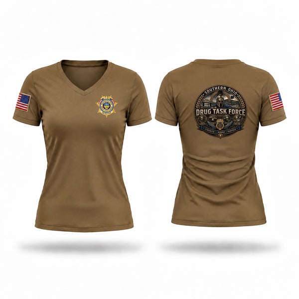 Womens Short Sleeve Vneck Shirt, Southern Ohio Drug Task Force, Police, Teamtime, Team time, sublimation, custom sports apparel, team uniforms, spirit wear, spiritwear, sports uniforms, custom shirts, team store, custom team store, fundraiser sports, apparel fundraiser