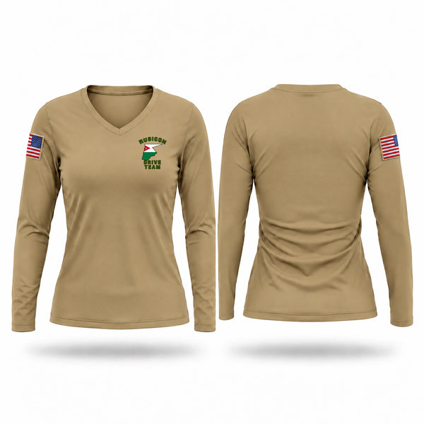Womens Long Sleeve Vneck Shirt, 1450th TC, National Guard, Teamtime, Team time, sublimation, custom sports apparel, team uniforms, spirit wear, spiritwear, sports uniforms, custom shirts, team store, custom team store, fundraiser sports, apparel fundraiser
