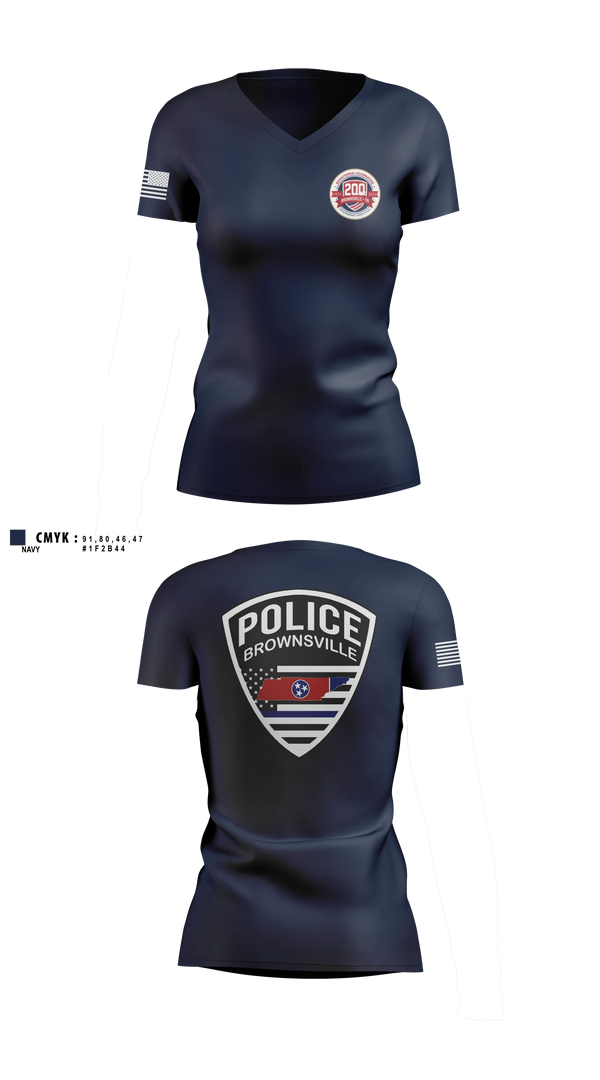Womens Short Sleeve Vneck Shirt, Brownsville Police Department, Police, Teamtime, Team time, sublimation, custom sports apparel, team uniforms, spirit wear, spiritwear, sports uniforms, custom shirts, team store, custom team store, fundraiser sports, apparel fundraiser