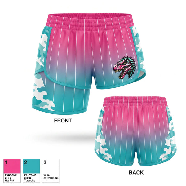 Womens Shorts, PyroRaptors, Baseball, Teamtime, Team time, sublimation, custom sports apparel, team uniforms, spirit wear, spiritwear, sports uniforms, custom shirts, team store, custom team store, fundraiser sports, apparel fundraiser