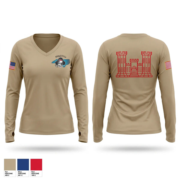 Womens Long Sleeve Vneck Shirt, 882nd EVCC, National Guard, Teamtime, Team time, sublimation, custom sports apparel, team uniforms, spirit wear, spiritwear, sports uniforms, custom shirts, team store, custom team store, fundraiser sports, apparel fundraiser