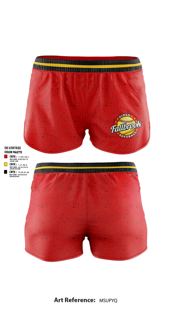 Womens Shorts, Fallbrook girls softball, Softball, Teamtime, Team time, sublimation, custom sports apparel, team uniforms, spirit wear, spiritwear, sports uniforms, custom shirts, team store, custom team store, fundraiser sports, apparel fundraiser