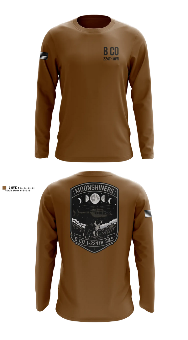 Long Sleeve Performance Shirt, B Co 1-224th AVN, National Guard, Teamtime, Team time, sublimation, custom sports apparel, team uniforms, spirit wear, spiritwear, sports uniforms, custom shirts, team store, custom team store, fundraiser sports, apparel fundraiser