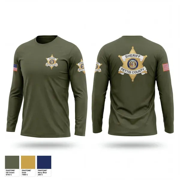 Long Sleeve Performance Shirt, Pettis County Sherrifs Office, Police, Teamtime, Team time, sublimation, custom sports apparel, team uniforms, spirit wear, spiritwear, sports uniforms, custom shirts, team store, custom team store, fundraiser sports, apparel fundraiser
