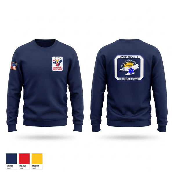 Crew Neck Sweatshirt, Swain county rescue squad, EMS/EMT, Teamtime, Team time, sublimation, custom sports apparel, team uniforms, spirit wear, spiritwear, sports uniforms, custom shirts, team store, custom team store, fundraiser sports, apparel fundraiser