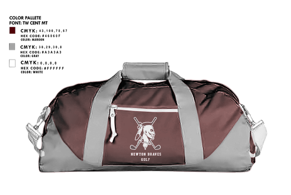 Duffle Bag, Newton Braves Golf, Golf, Teamtime, Team time, sublimation, custom sports apparel, team uniforms, spirit wear, spiritwear, sports uniforms, custom shirts, team store, custom team store, fundraiser sports, apparel fundraiser