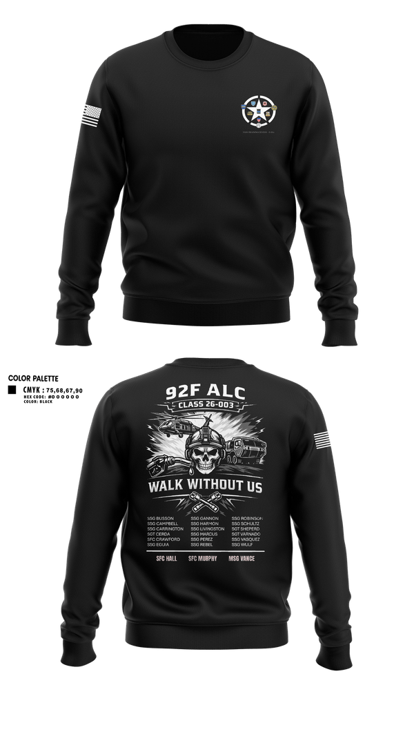 Crew Neck Sweatshirt, 92F ALC 26-003, Army, Teamtime, Team time, sublimation, custom sports apparel, team uniforms, spirit wear, spiritwear, sports uniforms, custom shirts, team store, custom team store, fundraiser sports, apparel fundraiser