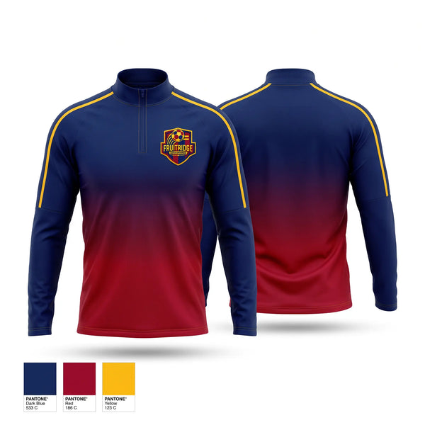 Quarter Zip Jacket, Fruitridge azulgranas, Men's Soccer, Teamtime, Team time, sublimation, custom sports apparel, team uniforms, spirit wear, spiritwear, sports uniforms, custom shirts, team store, custom team store, fundraiser sports, apparel fundraiser