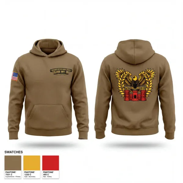 Hoodie, Engineer WOBC Class 26-001, Army, Teamtime, Team time, sublimation, custom sports apparel, team uniforms, spirit wear, spiritwear, sports uniforms, custom shirts, team store, custom team store, fundraiser sports, apparel fundraiser