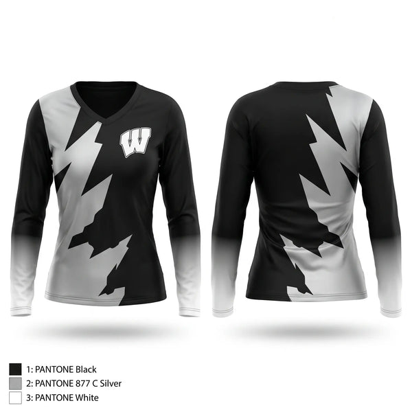 Womens Long Sleeve Vneck Shirt, Westside Renegades, Cross Country, Teamtime, Team time, sublimation, custom sports apparel, team uniforms, spirit wear, spiritwear, sports uniforms, custom shirts, team store, custom team store, fundraiser sports, apparel fundraiser