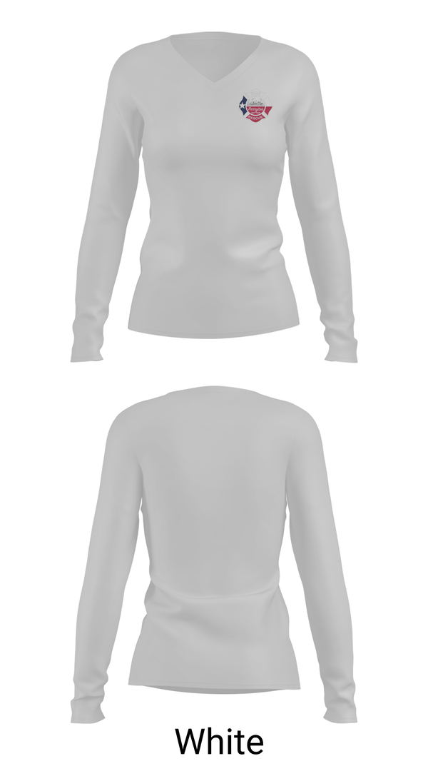 Womens Long Sleeve Vneck Shirt, Perryton Fire Department, Fire Department, Teamtime, Team time, sublimation, custom sports apparel, team uniforms, spirit wear, spiritwear, sports uniforms, custom shirts, team store, custom team store, fundraiser sports, apparel fundraiser