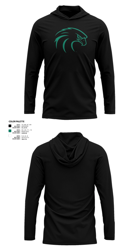 Long Sleeve Hooded Sun Shirt, NSU Riverhawks Football, , Teamtime, Team time, sublimation, custom sports apparel, team uniforms, spirit wear, spiritwear, sports uniforms, custom shirts, team store, custom team store, fundraiser sports, apparel fundraiser