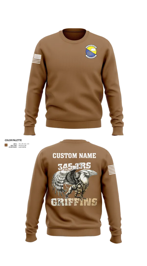 Crew Neck Sweatshirt, 345th TRS, , Teamtime, Team time, sublimation, custom sports apparel, team uniforms, spirit wear, spiritwear, sports uniforms, custom shirts, team store, custom team store, fundraiser sports, apparel fundraiser