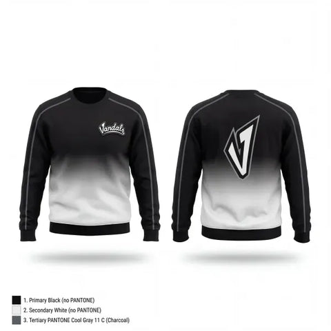 Crew Neck Sweatshirt, Midwest Vandals, Baseball, Teamtime, Team time, sublimation, custom sports apparel, team uniforms, spirit wear, spiritwear, sports uniforms, custom shirts, team store, custom team store, fundraiser sports, apparel fundraiser