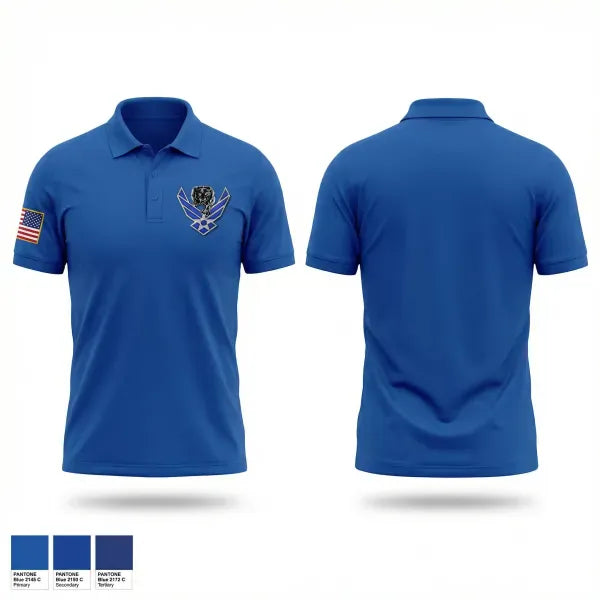 Short Sleeve Performance Polo, Palo Verde AFJROTC, Air Force, Teamtime, Team time, sublimation, custom sports apparel, team uniforms, spirit wear, spiritwear, sports uniforms, custom shirts, team store, custom team store, fundraiser sports, apparel fundraiser