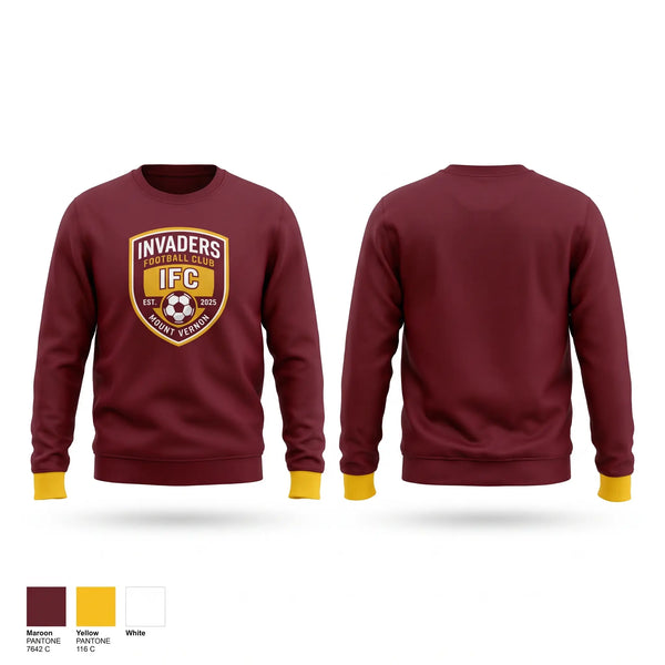 Crew Neck Sweatshirt, Invaders Football Club, Men's Soccer, Teamtime, Team time, sublimation, custom sports apparel, team uniforms, spirit wear, spiritwear, sports uniforms, custom shirts, team store, custom team store, fundraiser sports, apparel fundraiser
