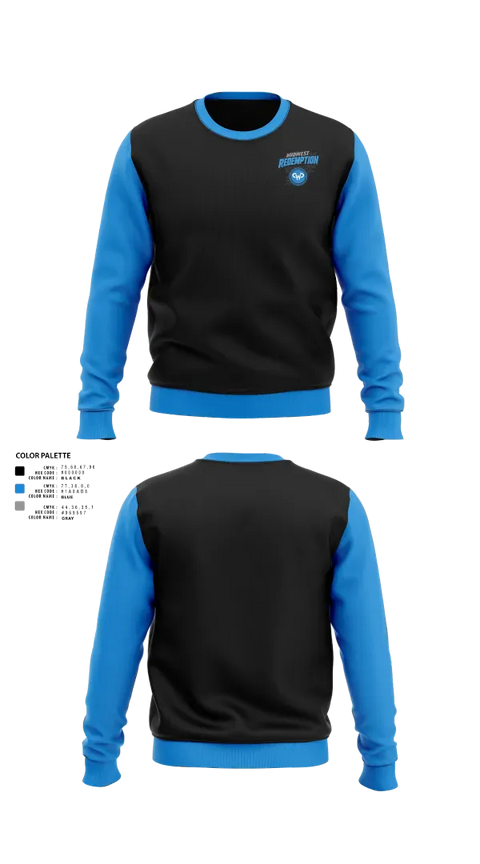 Crew Neck Sweatshirt, Midwest Redemption, Spirit Store, Teamtime, Team time, sublimation, custom sports apparel, team uniforms, spirit wear, spiritwear, sports uniforms, custom shirts, team store, custom team store, fundraiser sports, apparel fundraiser