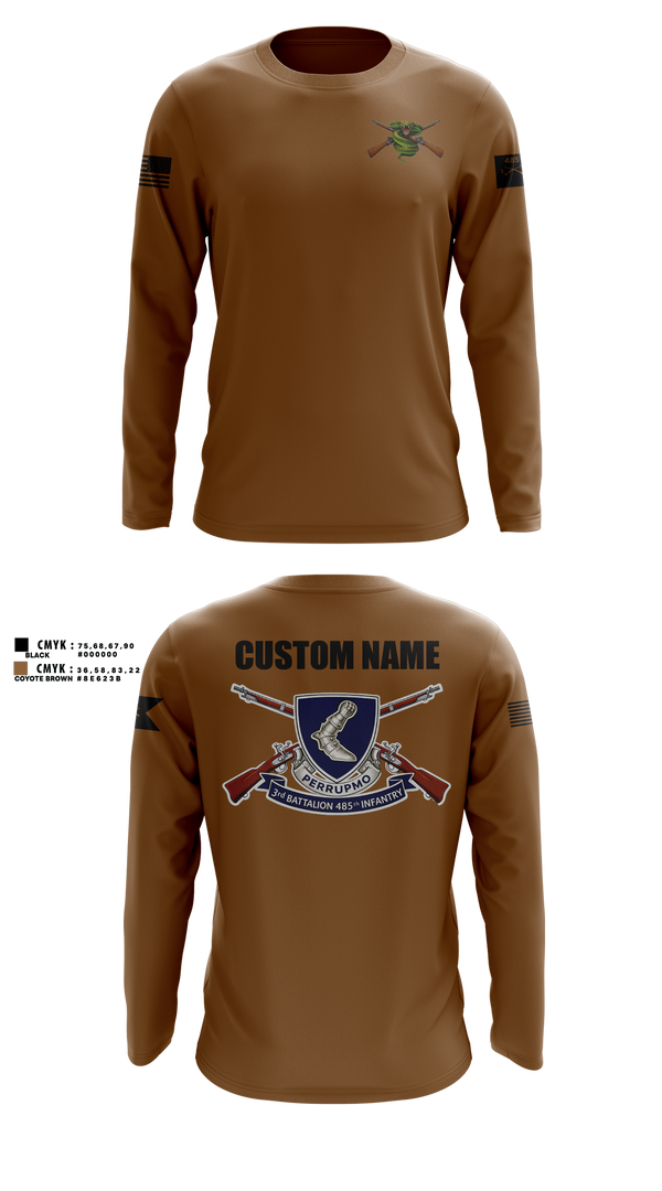 Long Sleeve Performance Shirt, 3/485th IN BN VIPERS, Army, Teamtime, Team time, sublimation, custom sports apparel, team uniforms, spirit wear, spiritwear, sports uniforms, custom shirts, team store, custom team store, fundraiser sports, apparel fundraiser