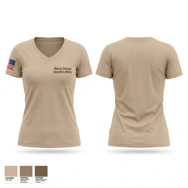 Womens Short Sleeve Vneck Shirt, Morris County Sheriffs Office, Police, Teamtime, Team time, sublimation, custom sports apparel, team uniforms, spirit wear, spiritwear, sports uniforms, custom shirts, team store, custom team store, fundraiser sports, apparel fundraiser