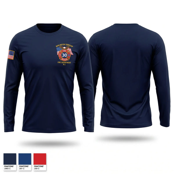 Long Sleeve Performance Shirt, Burlington Township Fire Department, Fire Department, Teamtime, Team time, sublimation, custom sports apparel, team uniforms, spirit wear, spiritwear, sports uniforms, custom shirts, team store, custom team store, fundraiser sports, apparel fundraiser