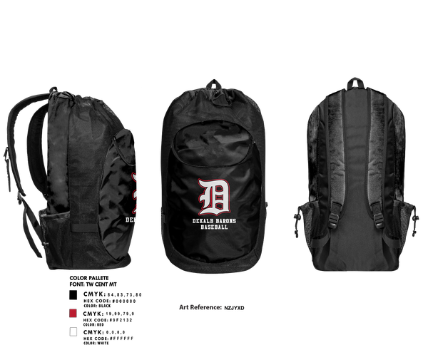 Gear Bag, DeKalb Barons Baseball, Baseball, Teamtime, Team time, sublimation, custom sports apparel, team uniforms, spirit wear, spiritwear, sports uniforms, custom shirts, team store, custom team store, fundraiser sports, apparel fundraiser