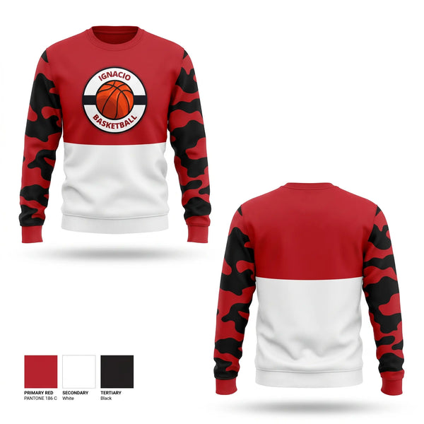Crew Neck Sweatshirt, Ignacio Bobcats, Men's Basketball, Teamtime, Team time, sublimation, custom sports apparel, team uniforms, spirit wear, spiritwear, sports uniforms, custom shirts, team store, custom team store, fundraiser sports, apparel fundraiser