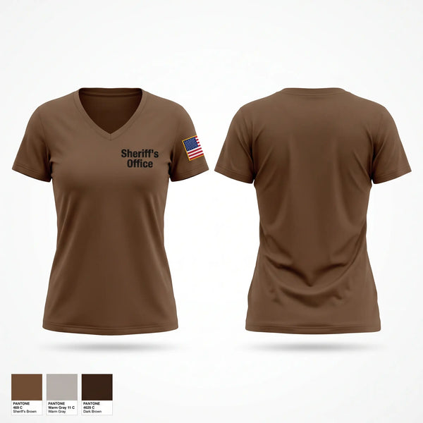 Womens Short Sleeve Vneck Shirt, Sheriff's Office, Police, Teamtime, Team time, sublimation, custom sports apparel, team uniforms, spirit wear, spiritwear, sports uniforms, custom shirts, team store, custom team store, fundraiser sports, apparel fundraiser