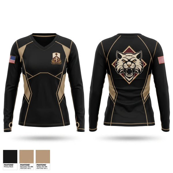 Womens Long Sleeve Vneck Shirt, 187th MED BN, Army, Teamtime, Team time, sublimation, custom sports apparel, team uniforms, spirit wear, spiritwear, sports uniforms, custom shirts, team store, custom team store, fundraiser sports, apparel fundraiser