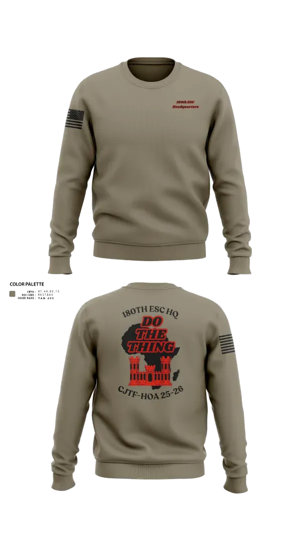 Crew Neck Sweatshirt, 180th ESC, Army, Teamtime, Team time, sublimation, custom sports apparel, team uniforms, spirit wear, spiritwear, sports uniforms, custom shirts, team store, custom team store, fundraiser sports, apparel fundraiser