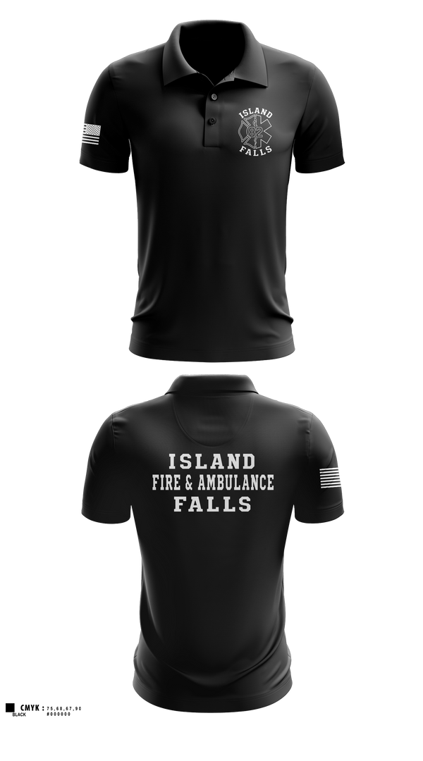 Short Sleeve Performance Polo, Island Falls Fire & Ambulance, Fire Department, Teamtime, Team time, sublimation, custom sports apparel, team uniforms, spirit wear, spiritwear, sports uniforms, custom shirts, team store, custom team store, fundraiser sports, apparel fundraiser