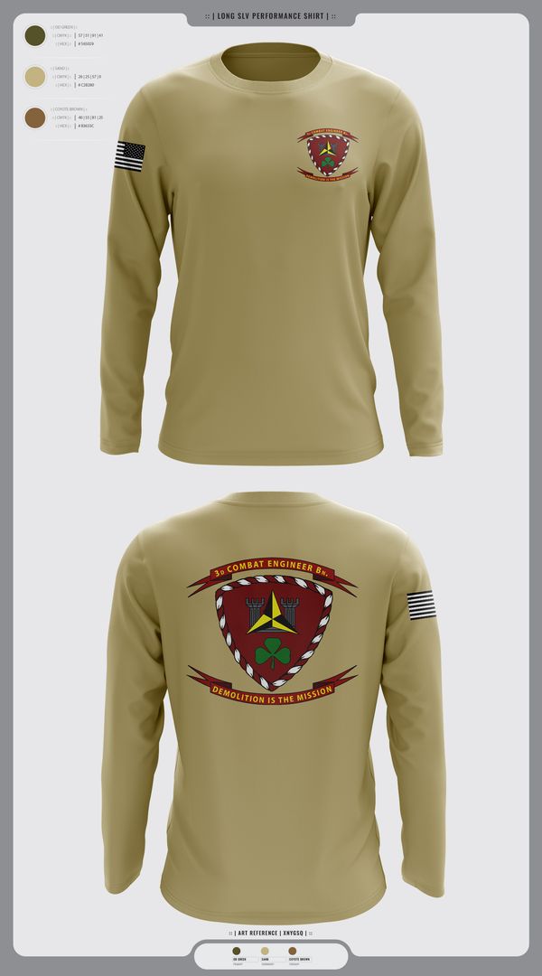 Long Sleeve Performance Shirt, 3d Combat Engineer Battalion, , Teamtime, Team time, sublimation, custom sports apparel, team uniforms, spirit wear, spiritwear, sports uniforms, custom shirts, team store, custom team store, fundraiser sports, apparel fundraiser