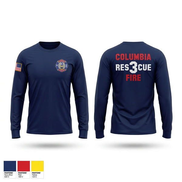 Long Sleeve Performance Shirt, Columbia Fire Department RESCUE3, Fire Department, Teamtime, Team time, sublimation, custom sports apparel, team uniforms, spirit wear, spiritwear, sports uniforms, custom shirts, team store, custom team store, fundraiser sports, apparel fundraiser
