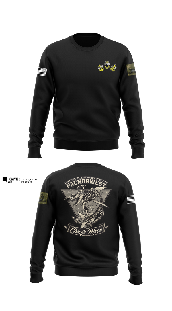 Crew Neck Sweatshirt, MES PACNORWEST HVU Chiefs Mess, Navy, Teamtime, Team time, sublimation, custom sports apparel, team uniforms, spirit wear, spiritwear, sports uniforms, custom shirts, team store, custom team store, fundraiser sports, apparel fundraiser
