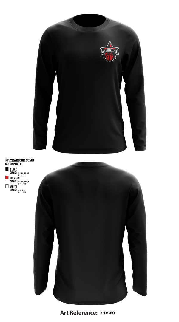 Long Sleeve Performance Shirt, Springfield nightmares, Men's Basketball, Teamtime, Team time, sublimation, custom sports apparel, team uniforms, spirit wear, spiritwear, sports uniforms, custom shirts, team store, custom team store, fundraiser sports, apparel fundraiser