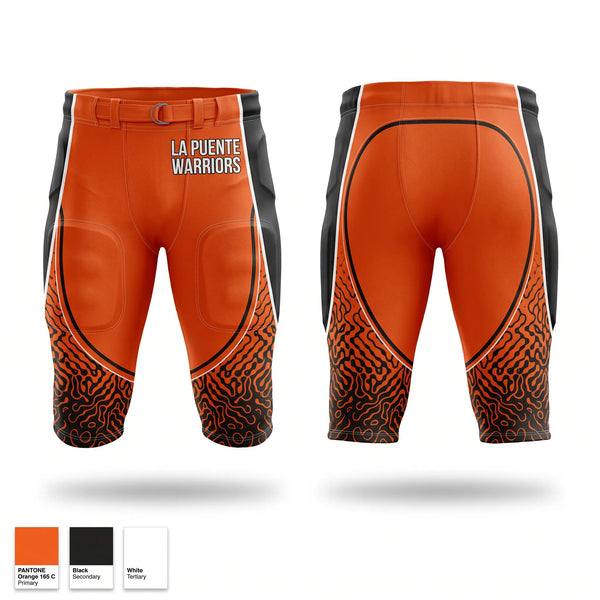 Integrated Football Pants, La Puente Warriors, , Teamtime, Team time, sublimation, custom sports apparel, team uniforms, spirit wear, spiritwear, sports uniforms, custom shirts, team store, custom team store, fundraiser sports, apparel fundraiser