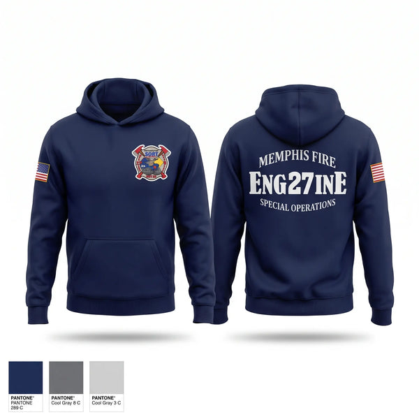 Hoodie, Memphis Fire Station 27, Fire Department, Teamtime, Team time, sublimation, custom sports apparel, team uniforms, spirit wear, spiritwear, sports uniforms, custom shirts, team store, custom team store, fundraiser sports, apparel fundraiser