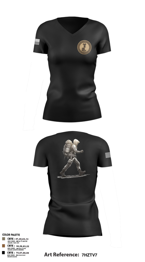 Womens Short Sleeve Vneck Shirt, 7th Group, Army, Teamtime, Team time, sublimation, custom sports apparel, team uniforms, spirit wear, spiritwear, sports uniforms, custom shirts, team store, custom team store, fundraiser sports, apparel fundraiser