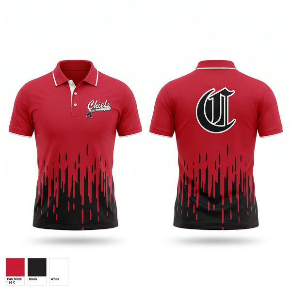 Short Sleeve Performance Polo, Chiefs, Baseball, Teamtime, Team time, sublimation, custom sports apparel, team uniforms, spirit wear, spiritwear, sports uniforms, custom shirts, team store, custom team store, fundraiser sports, apparel fundraiser