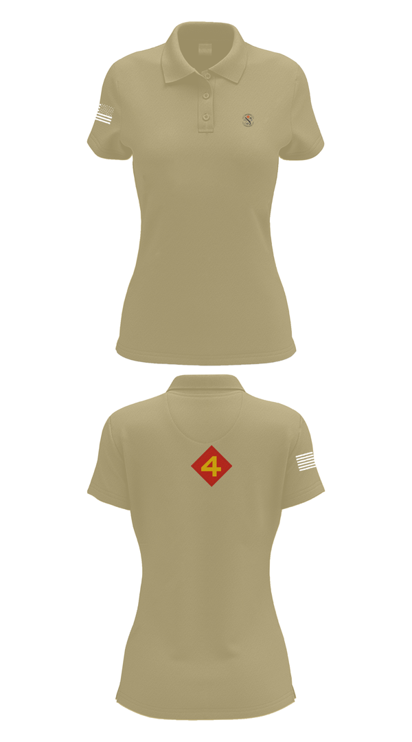 Womens Short Sleeve Performance Polo, 14th Marine regiment 4th Marine corps division, , Teamtime, Team time, sublimation, custom sports apparel, team uniforms, spirit wear, spiritwear, sports uniforms, custom shirts, team store, custom team store, fundraiser sports, apparel fundraiser
