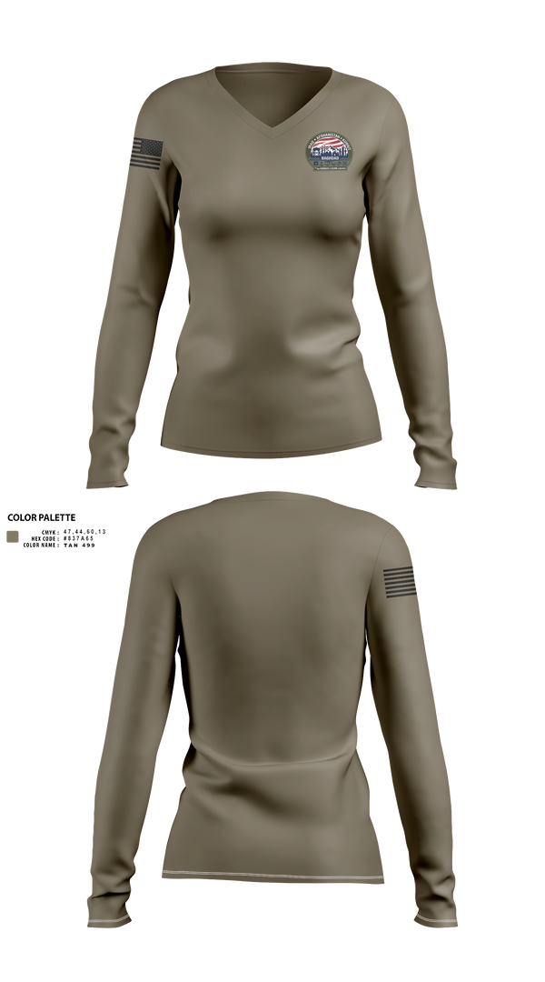 Womens Long Sleeve Vneck Shirt, 139th MP Batallion, Army, Teamtime, Team time, sublimation, custom sports apparel, team uniforms, spirit wear, spiritwear, sports uniforms, custom shirts, team store, custom team store, fundraiser sports, apparel fundraiser