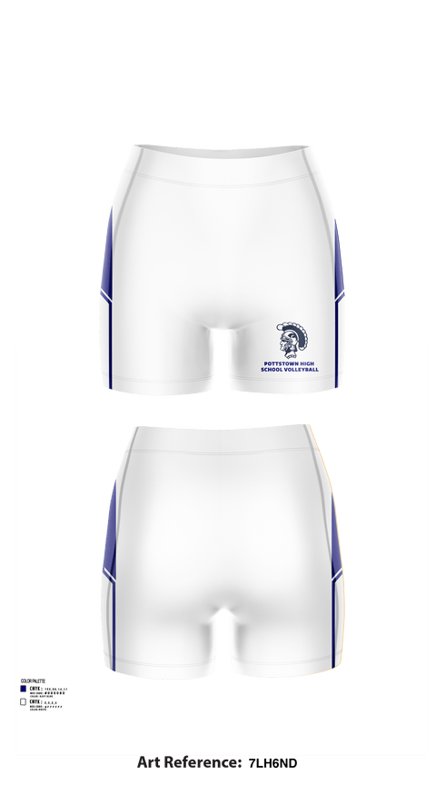 Women's Shorts, Pottstown High School Volleyball, Women's Volleyball, Teamtime, Team time, sublimation, custom sports apparel, team uniforms, spirit wear, spiritwear, sports uniforms, custom shirts, team store, custom team store, fundraiser sports, apparel fundraiser