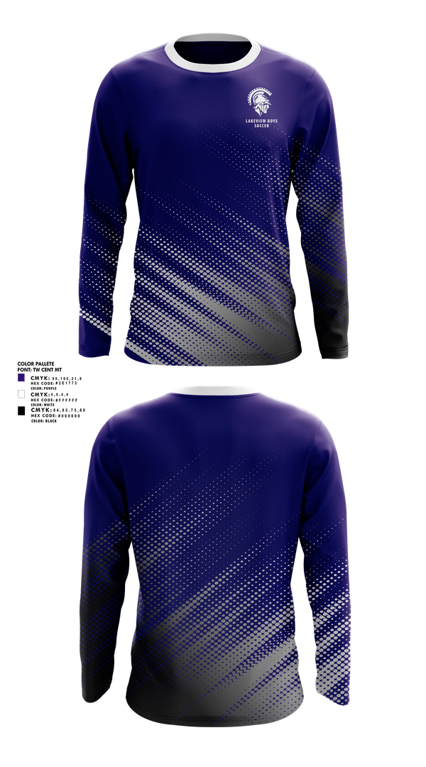 Long Sleeve Performance Shirt, Lakeview Boys Soccer, Men's Soccer, Teamtime, Team time, sublimation, custom sports apparel, team uniforms, spirit wear, spiritwear, sports uniforms, custom shirts, team store, custom team store, fundraiser sports, apparel fundraiser